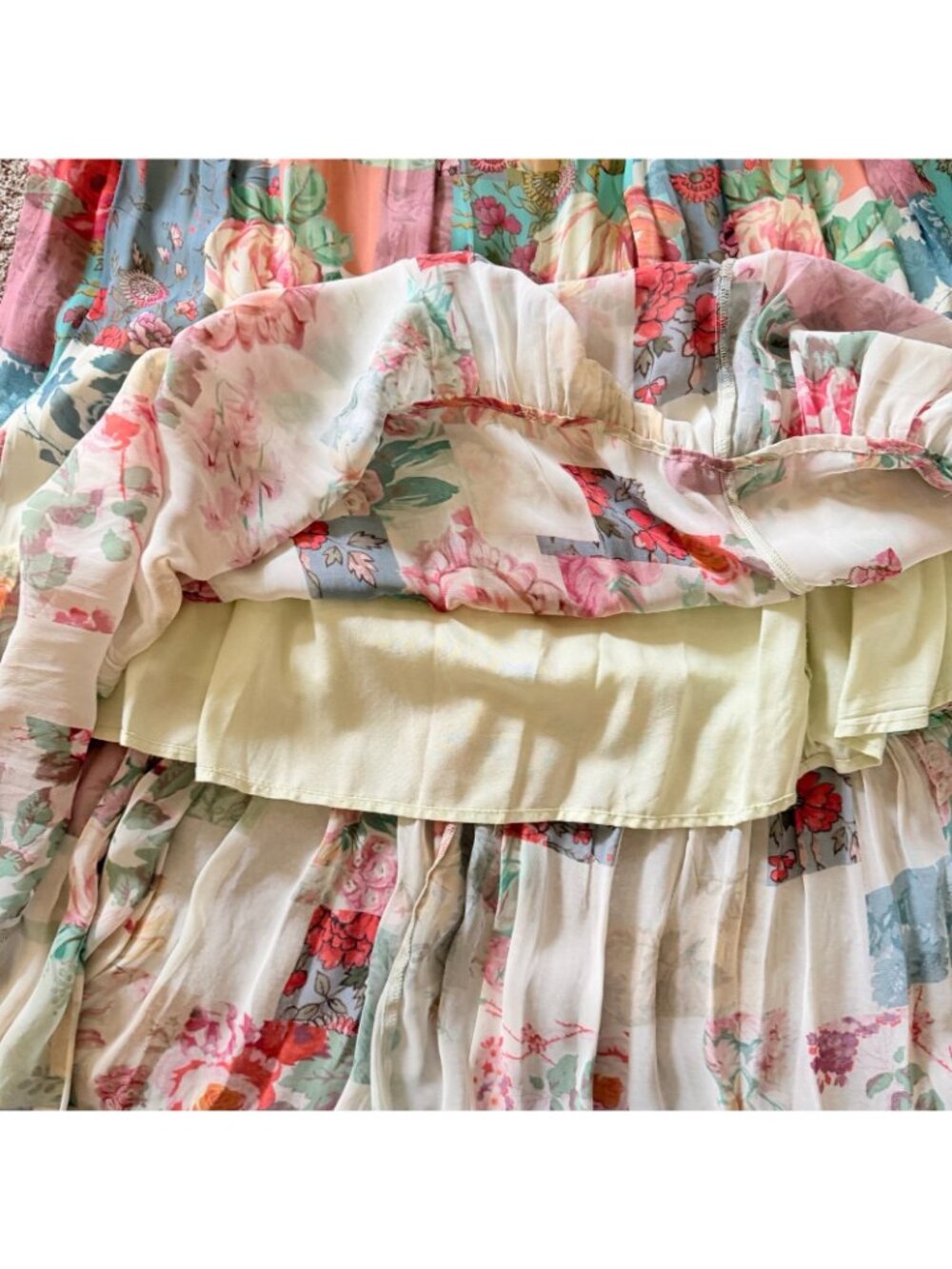 NEW Anthropologie Chiffon Shift Midi Dress Floral Sleeveless Beach Size XXSmall - Picture 6 of 12